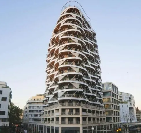 modern building with a unique spiral design